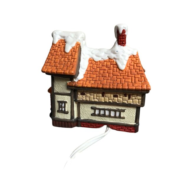 Christmas House Snow Village Miniature Lighted Restaurant Vintage Holiday Decor - Picture 3 of 7